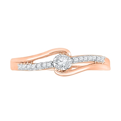 0.10 CT. T.W. Diamond Promise Ring in 10K Rose Gold