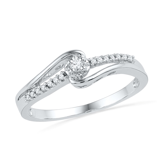 0.10 CT. T.W. Diamond Promise Ring in 10K White Gold