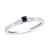 0.16 CT. T.W. Enhanced Black and White Diamond Promise Ring in 10K White Gold