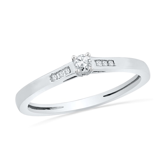 0.16 CT. T.W. Diamond Promise Ring in 10K White Gold