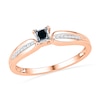 Thumbnail Image 0 of 0.16 CT. T.W. Enhanced Black and White Diamond Promise Ring in 10K Rose Gold