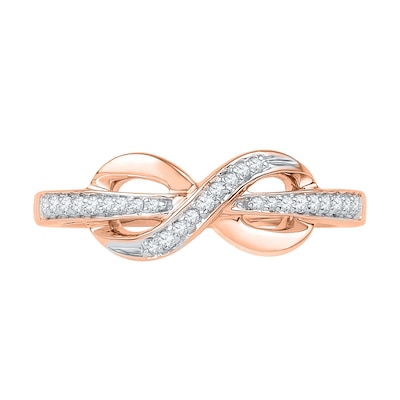 0.12 CT. T.W. Diamond Infinity Ring in 10K Rose Gold