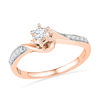 0.16 CT. T.W. Diamond Swirl Frame Promise Ring in 10K Rose Gold