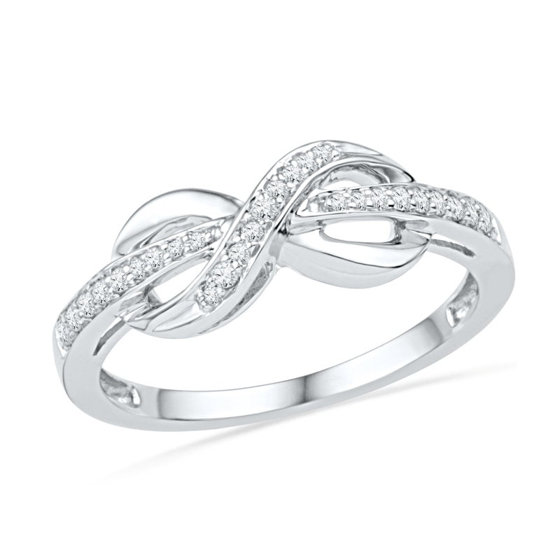0.12 CT. T.W. Diamond Infinity Ring in 10K White Gold | Peoples Jewellers