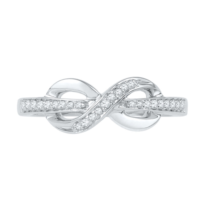 0.12 CT. T.W. Diamond Infinity Ring in 10K White Gold