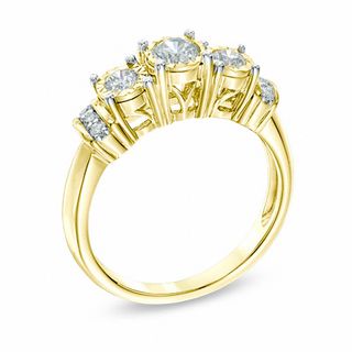 0.50 CT. T.W. Diamond Past Present Future® Collar Engagement Ring in 10K Gold