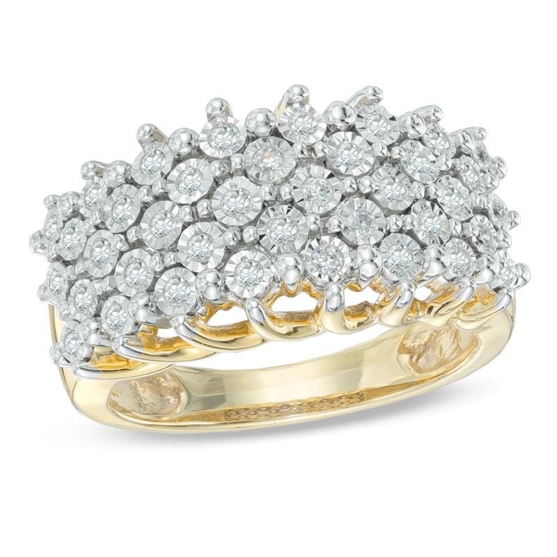 0.30 CT. T.W. Diamond Multi-Row Anniversary Band in 10K Gold|Peoples Jewellers