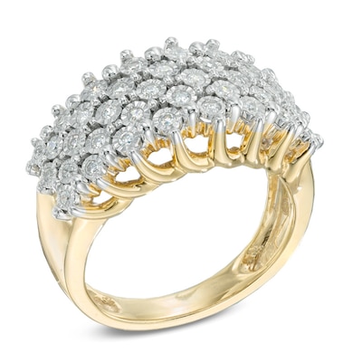 0.30 CT. T.W. Diamond Multi-Row Anniversary Band in 10K Gold