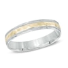 Thumbnail Image 0 of Men's 4.0mm Comfort Fit Wedding Band in 10K Two-Tone Gold - Size 10