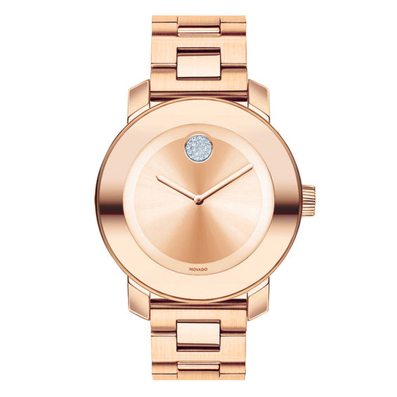 Peoples Ladies Movado Bold Rose Tone Crystal Watch Model 3600086 St. Vital Centre