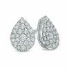 Thumbnail Image 0 of 0.50 CT. T.W. Diamond Teardrop Cluster Earrings in 10K White Gold