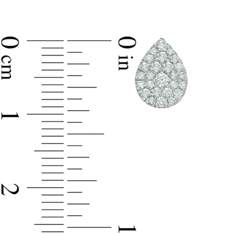 0.50 CT. T.W. Diamond Teardrop Cluster Earrings in 10K White Gold