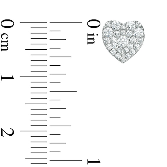 0.50 CT. T.W. Diamond Heart-Shaped Cluster Stud Earrings in 10K White Gold