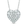 0.50 CT. T.W. Diamond Heart-Shaped Cluster Pendant in 10K White Gold