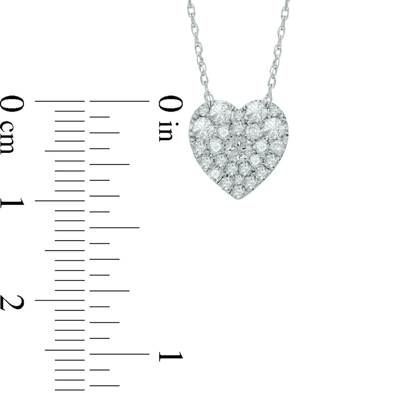 0.50 CT. T.W. Diamond Heart-Shaped Cluster Pendant in 10K White Gold|Peoples Jewellers