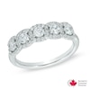 Thumbnail Image 0 of 1.00 CT. T.W. Certified Canadian Diamond Five Stone Framed Anniversary Ring in 14K White Gold (I/I2)