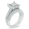 1.50 CT. T.W. Quad Princess-Cut Diamond Frame Bridal Set in 14K White Gold