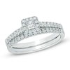 0.60 CT. T.W. Certified Princess-Cut Diamond Frame Bridal Set in 14K White Gold (I/SI2)