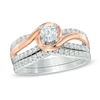 0.75 CT. T.W. Diamond Swirl Bridal Set in 14K Two-Tone Gold