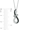 0.05 CT. T.W. Enhanced Black and White Diamond Abstract Infinity Pendant in Sterling Silver