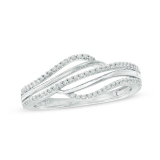 0.20 CT. T.W. Diamond Split Waves Ring in Sterling Silver