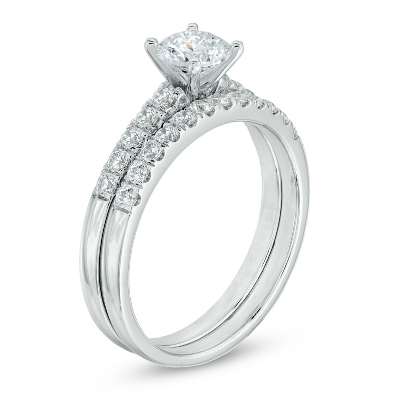 1.00 CT. T.W. Certified Canadian Diamond Bridal Set in 14K White Gold ...
