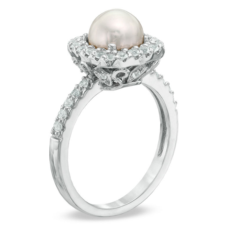 Pearl and white 2025 sapphire ring