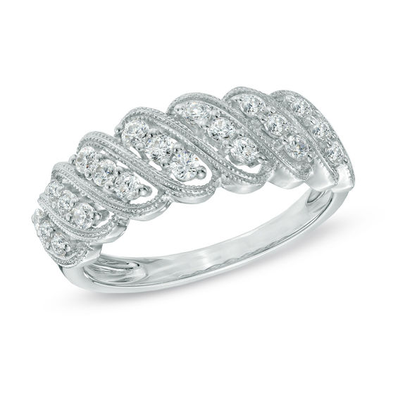 0.50 CT. T.W. Diamond Cascading Anniversary Band in 10K White Gold