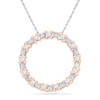 0.20 CT. T.W. Baguette and Round Diamond Circle Pendant in 10K Rose Gold