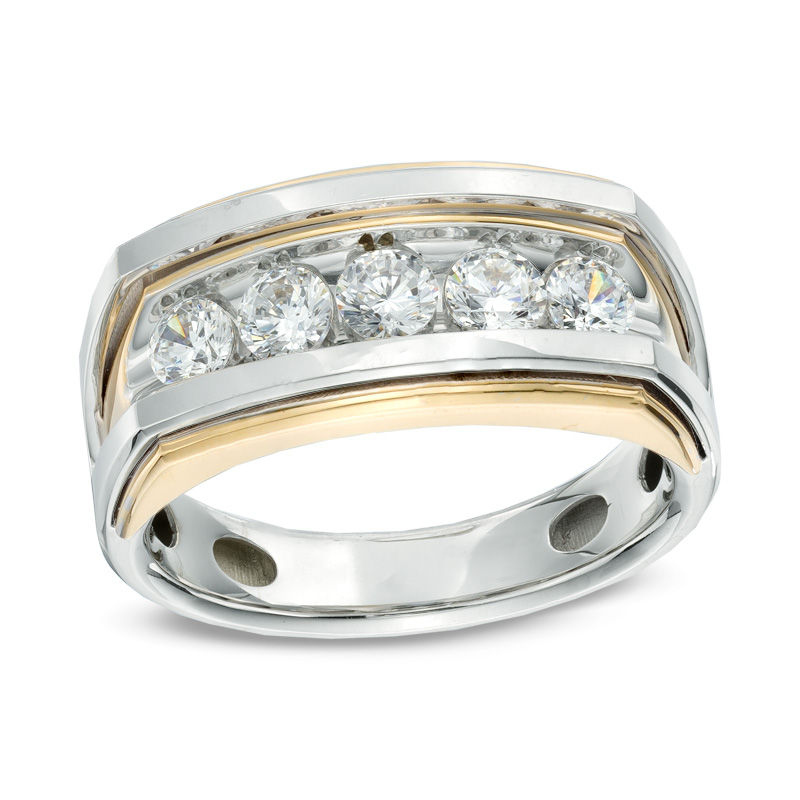 Mens two tone deals diamond rings