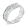 Thumbnail Image 1 of Men's 0.50 CT. T.W. Diamond Slant Ring in 10K White Gold