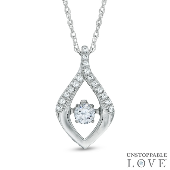 Unstoppable Love™ 0.25 CT. T.W. Diamond Teardrop Pendant in 10K White Gold