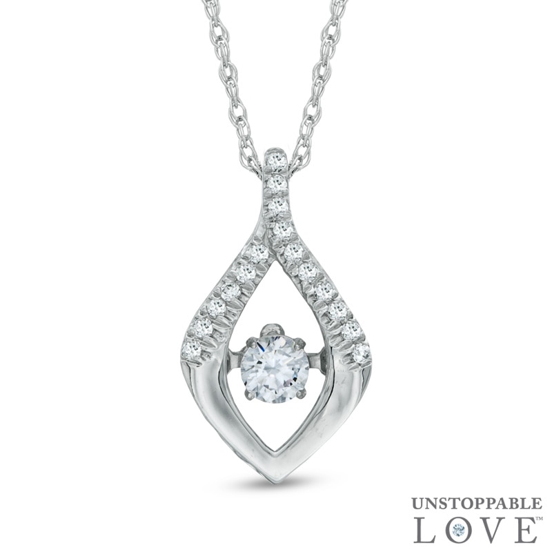 Unstoppable Love™ 0.25 CT. T.W. Diamond Teardrop Pendant in 10K White Gold|Peoples Jewellers