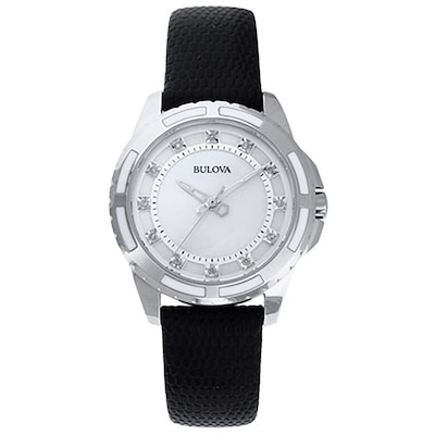 Ladies' Bulova Diamond Accent Strap Watch with Mother-of-Pearl Dial (Model: 98P139)