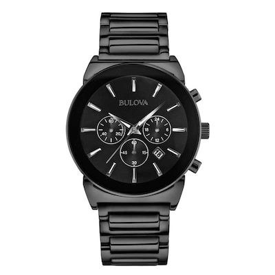 Men's Bulova Chronograph Black IP Watch (Model: 98B215)