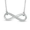 0.09 CT. T.W. Diamond Sideways Infinity Necklace in Sterling Silver