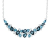 Thumbnail Image 0 of Multi-Shaped Blue and White Topaz Necklace in Sterling Silver - 17"