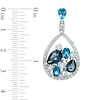 Thumbnail Image 1 of Multi-Shaped Blue and White Topaz Drop Earrings in Sterling Silver