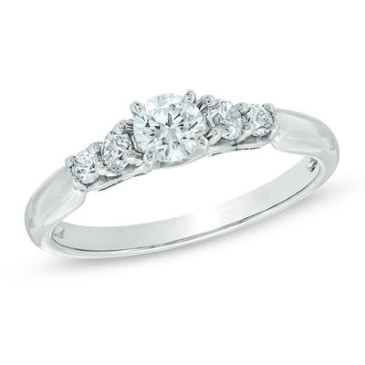 Celebration Canadian Lux® 0.57 CT. T.W. Certified Diamond Engagement Ring in 18K White Gold (I/SI2)