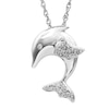 0.08 CT. T.W. Diamond Dolphin Pendant in Sterling Silver