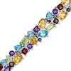 Thumbnail Image 0 of Multi-Gemstone Cluster Bracelet in Sterling Silver - 7.5"