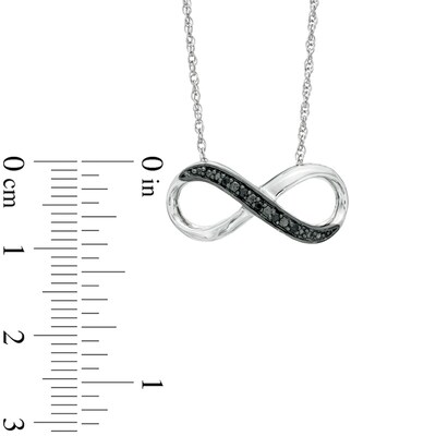 Black Diamond Accent Sideways Infinity Necklace in Sterling Silver - 16"