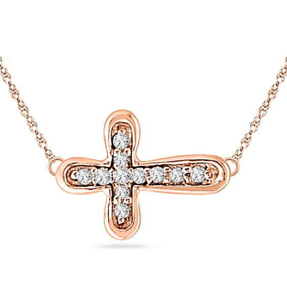 Zales rose gold deals cross necklace