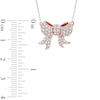 Lab-Created White Sapphire Bow Necklace in Sterling Silver with 18K Rose Gold Plate