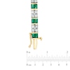 Baguette Lab-Created Emerald and White Sapphire Bracelet in Sterling Silver with 14K Gold Plate - 7.25"