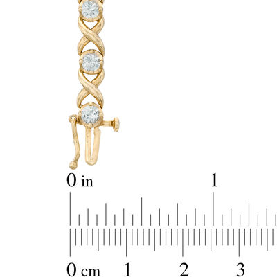 3.25mm Lab-Created White Sapphire "XO" Bracelet in Sterling Silver with 14K Gold Plate - 7.25"