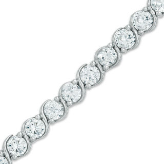 3.5mm Lab-Created White Sapphire Tennis Bracelet in Sterling Silver - 7.25"