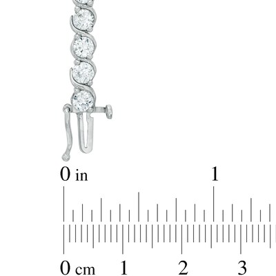 3.5mm Lab-Created White Sapphire Tennis Bracelet in Sterling Silver - 7.25"