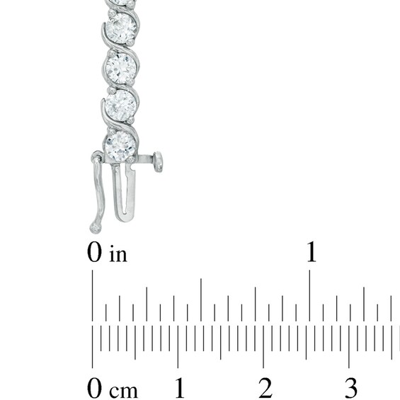 3.5mm Lab-Created White Sapphire Tennis Bracelet in Sterling Silver - 7.25"