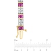 Thumbnail Image 1 of Baguette Lab-Created Ruby and White Sapphire Bracelet in Sterling Silver and 14K Gold Plate - 7.25"